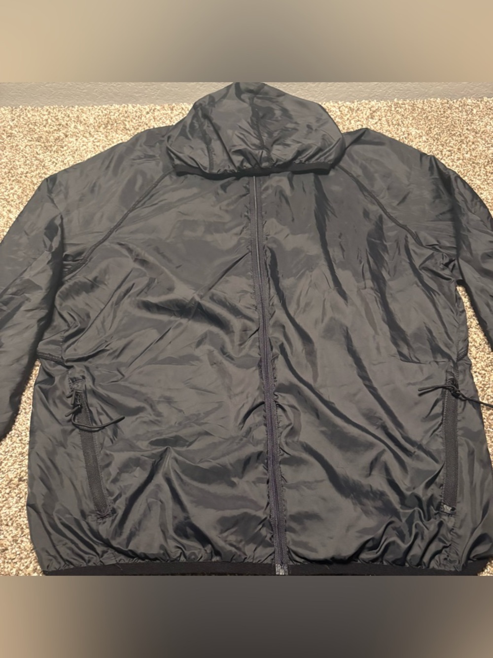 Fabletics Men's Small Black Lightweight Windbreaker Jacket with Hood - Picture 5 of 12